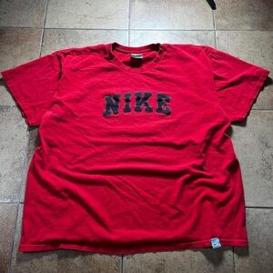 Nike Men's Bold Red Tee with Black Logo